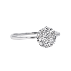 Bague Solitaire en or blanc et diamants - Castafiore