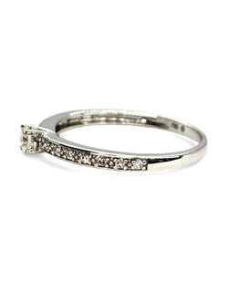 Bague Solitaire en or blanc et diamants - Castafiore