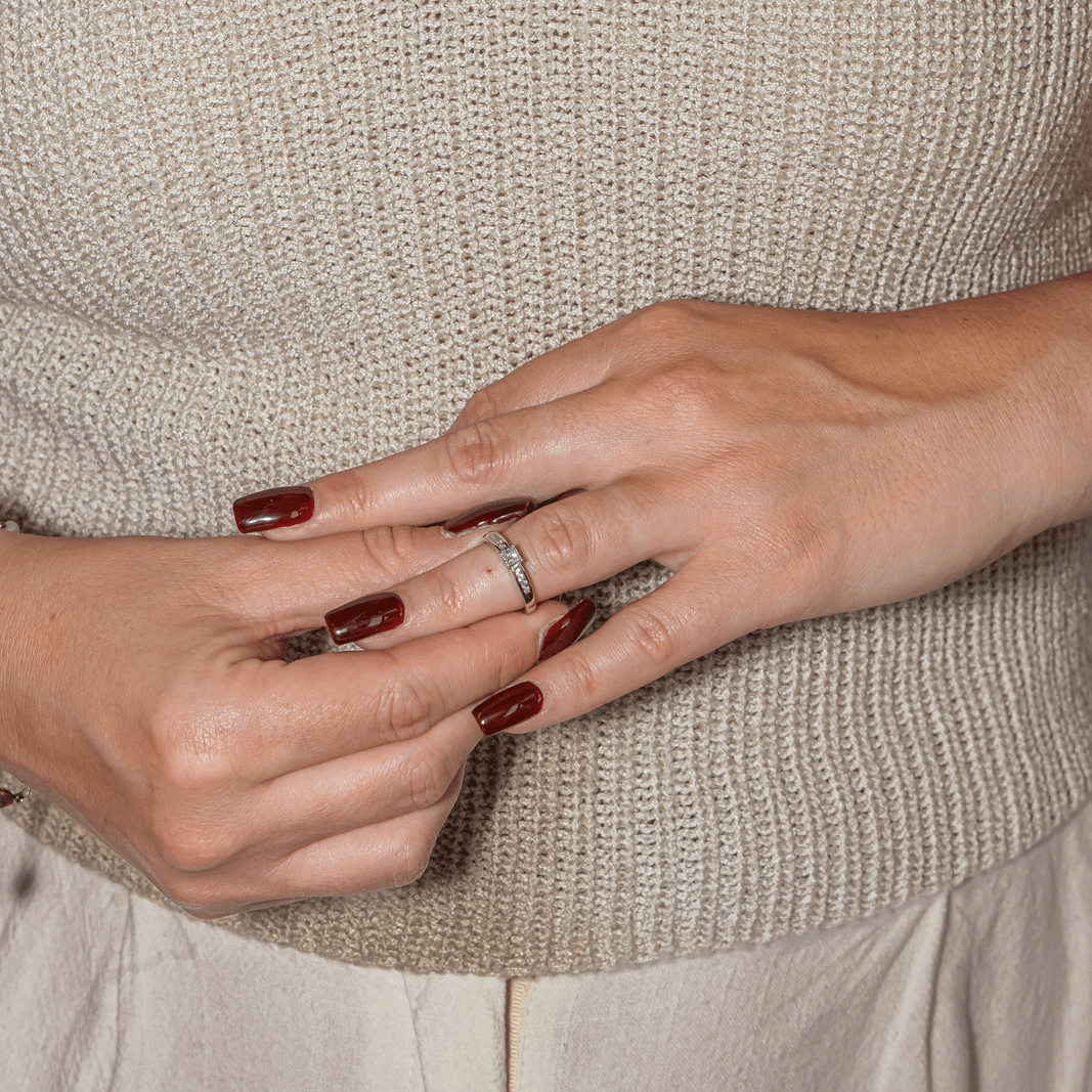 Bague Solitaire en or blanc et diamants - Castafiore
