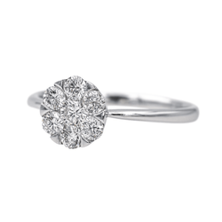 Bague Solitaire en or blanc et diamants - Castafiore
