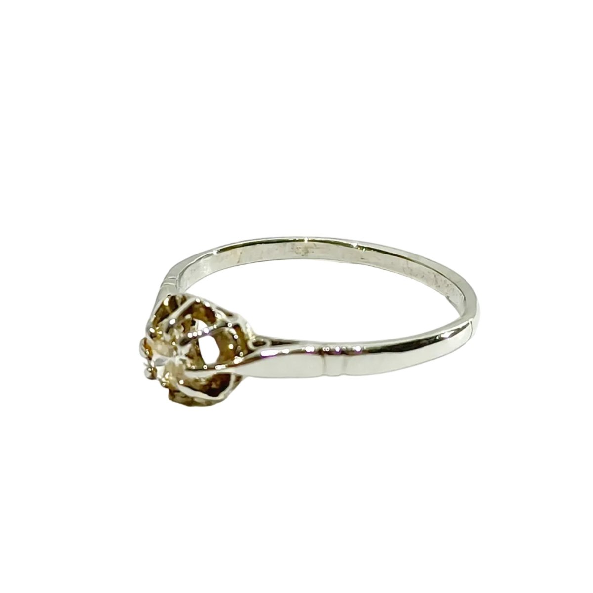 Bague Solitaire en or blanc et diamants - Castafiore
