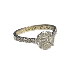 Bague Solitaire en or blanc et diamants - Castafiore