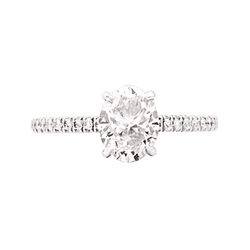 Bague Solitaire en or blanc et diamants - Castafiore
