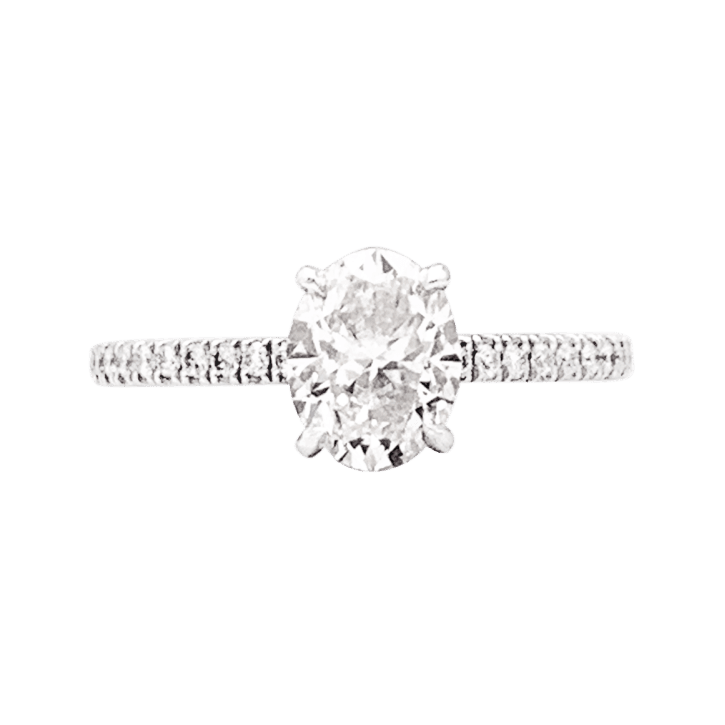 Bague Solitaire en or blanc et diamants - Castafiore