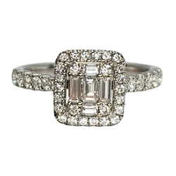 Bague Solitaire en or blanc et diamants - Castafiore