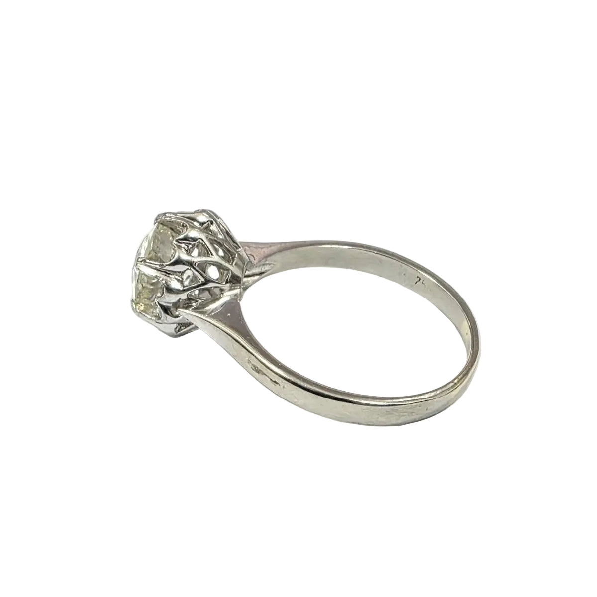 Bague Solitaire en or blanc et diamants - Castafiore