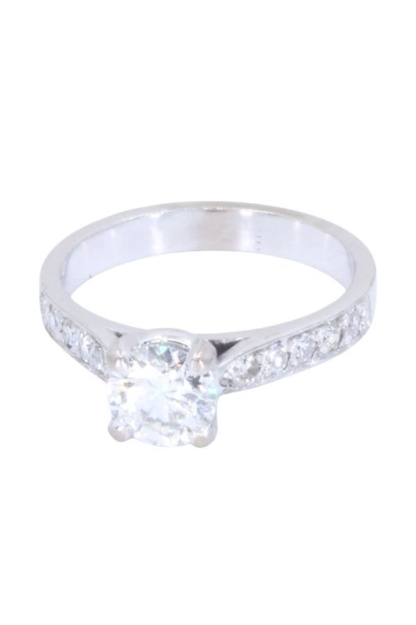 Bague Solitaire en or blanc et diamants - Castafiore