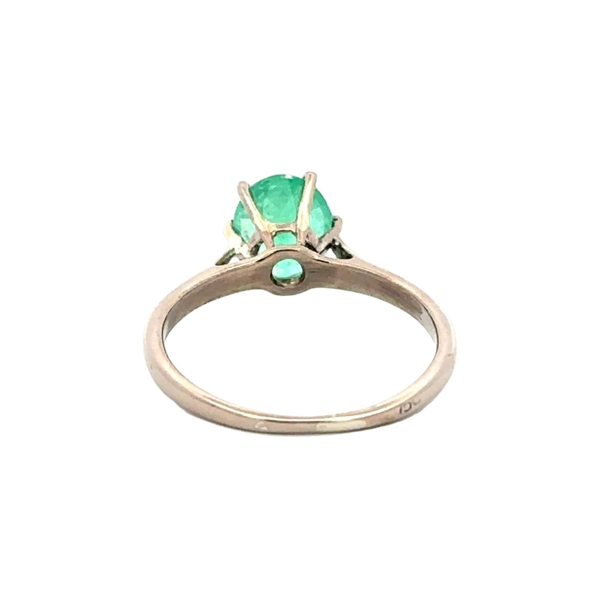 Bague Solitaire en or blanc et émeraude - Castafiore