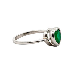 Bague Solitaire en or blanc et émeraude - Castafiore