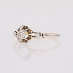 Bague Solitaire en or blanc et or jaune avec diamant - Castafiore