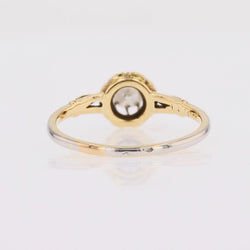Bague Solitaire en or blanc et or jaune avec diamant - Castafiore