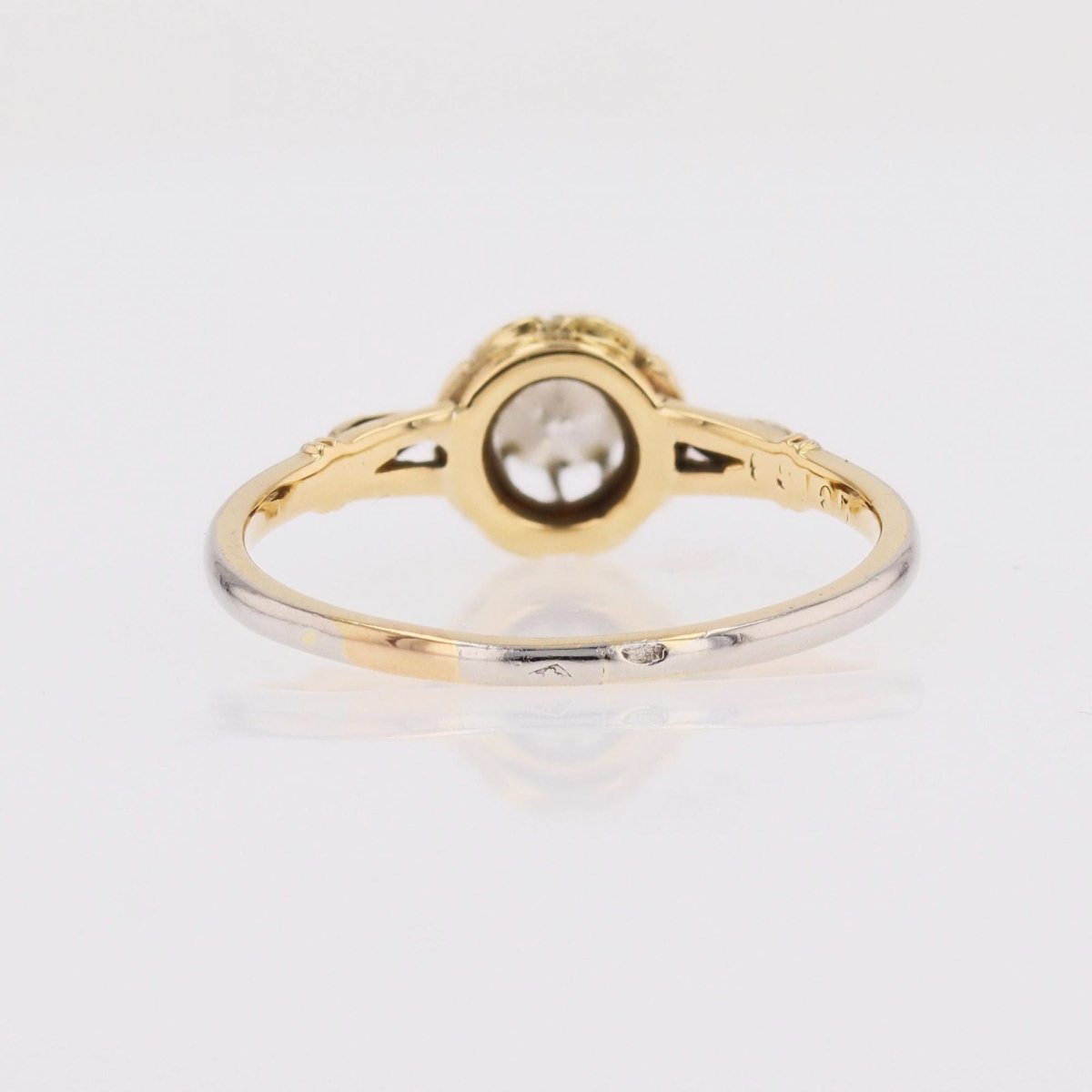 Bague Solitaire en or blanc et or jaune avec diamant - Castafiore