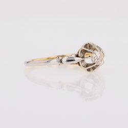 Bague Solitaire en or blanc et or jaune avec diamant - Castafiore