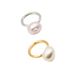 Bague Solitaire en or blanc et perle - Castafiore