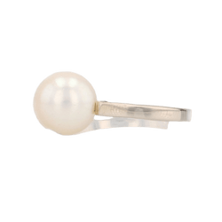 Bague Solitaire en or blanc et perle - Castafiore