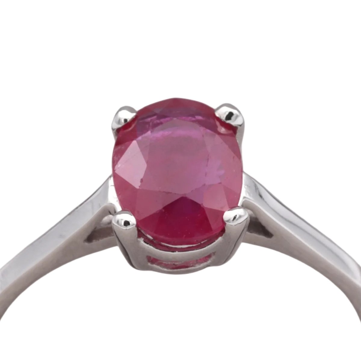 Bague Solitaire en or blanc et rubis - Castafiore