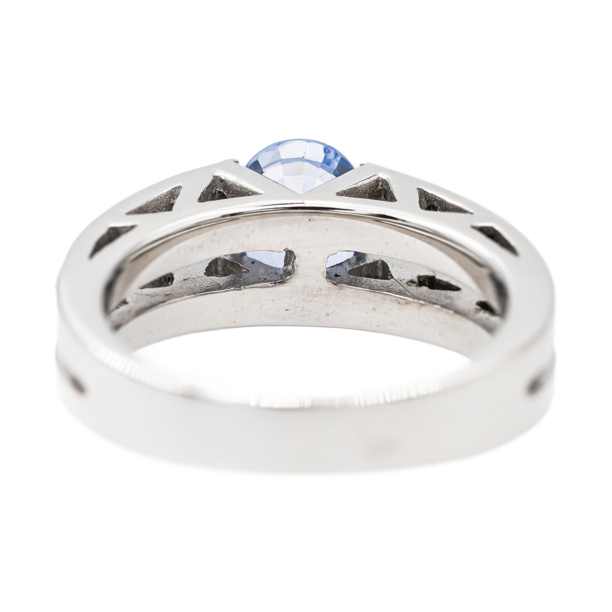 Bague Solitaire en Or blanc et Saphir - Castafiore