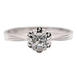 Bague Solitaire en or blanc et saphir - Castafiore