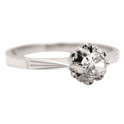 Bague Solitaire en or blanc et saphir - Castafiore