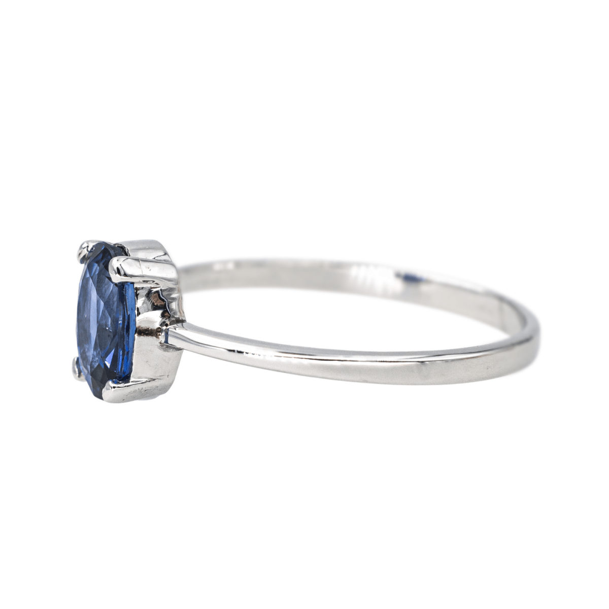 Bague Solitaire en or blanc et saphir - Castafiore