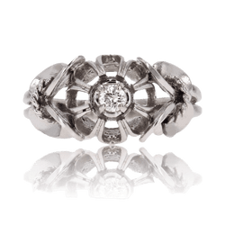 Bague Solitaire en or blanc et saphir - Castafiore