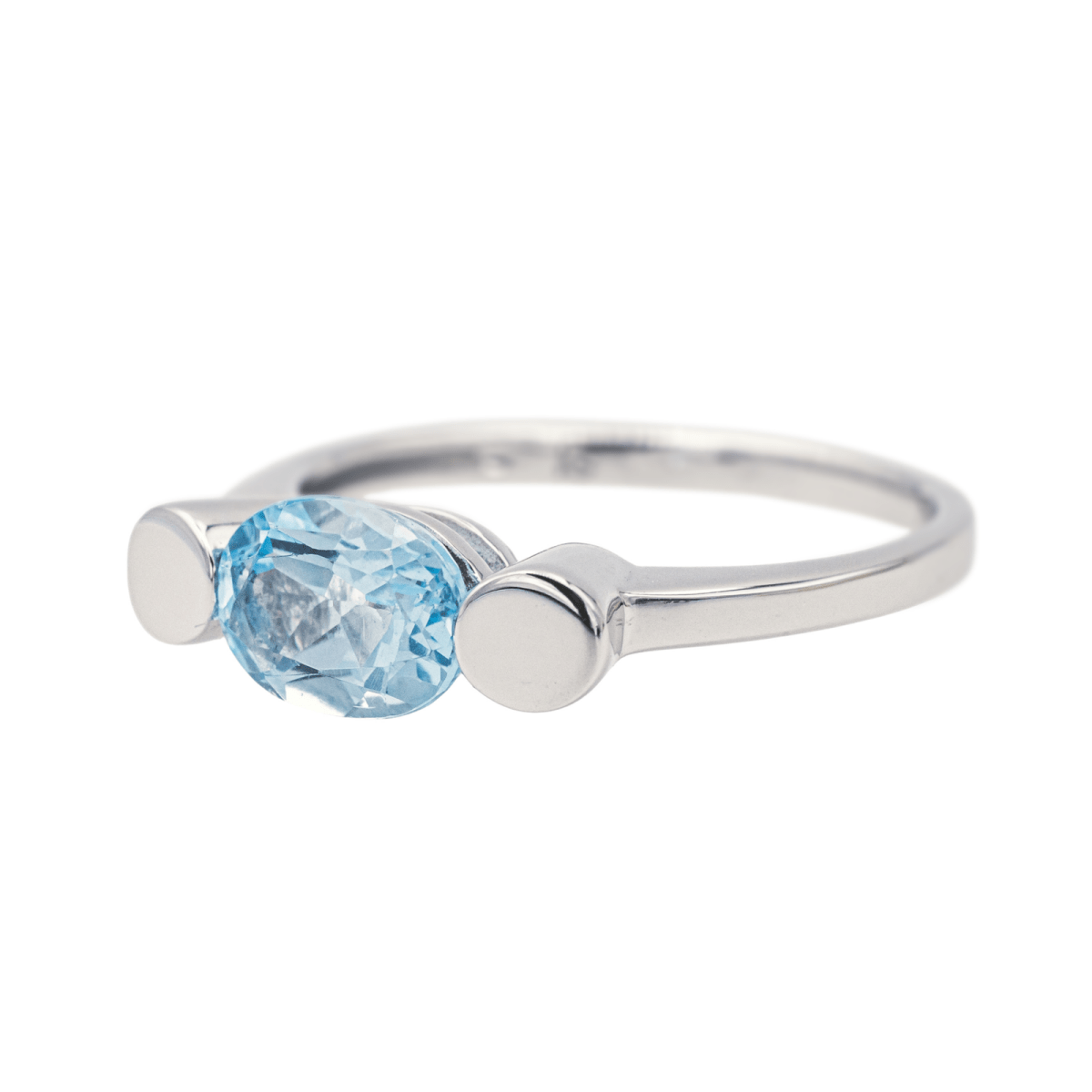 Bague Solitaire en or blanc et topaze - Castafiore