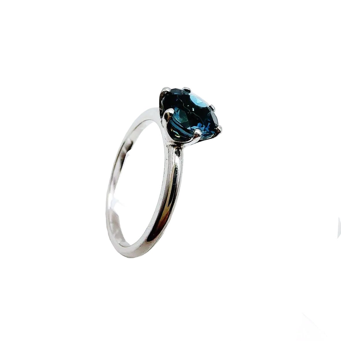Bague Solitaire en or blanc et topaze - Castafiore
