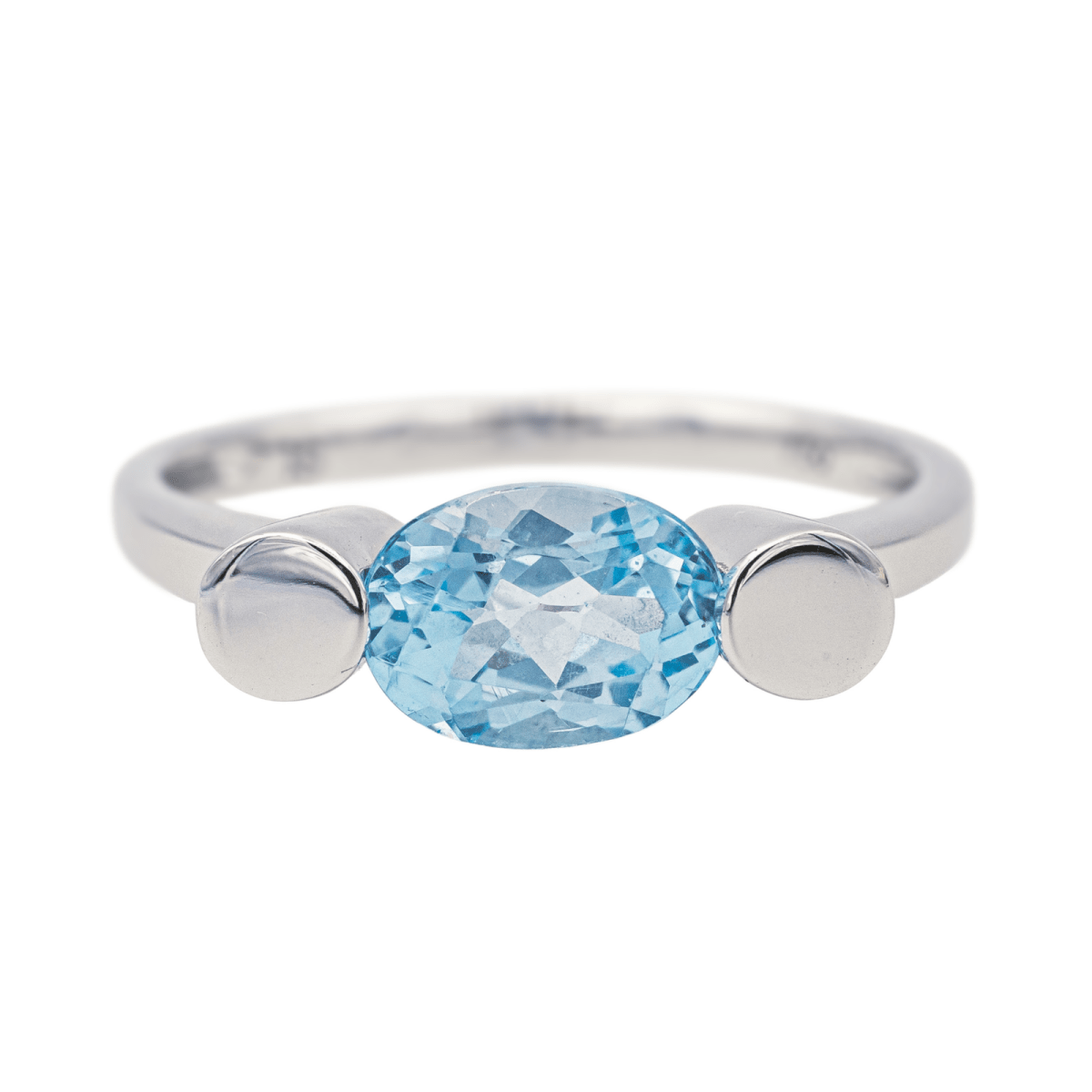 Bague Solitaire en or blanc et topaze - Castafiore
