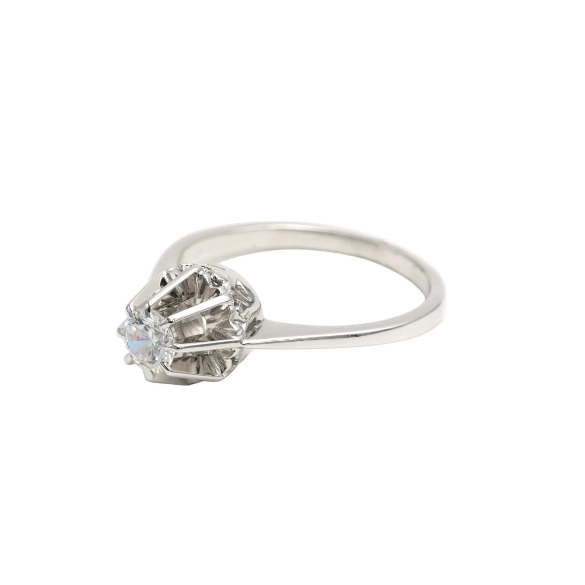 Bague Solitaire en or blanc et zirconium - Castafiore