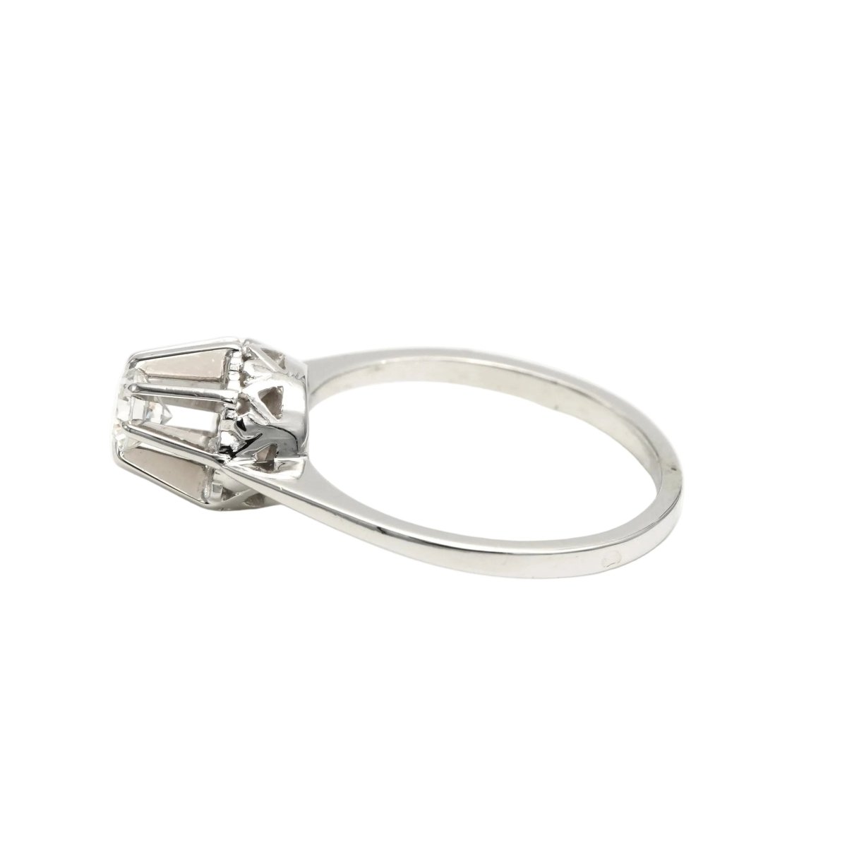 Bague Solitaire en or blanc et zirconium - Castafiore