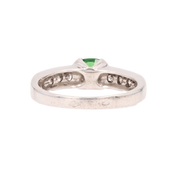 Bague Solitaire en or blanc, grenat et diamants - Castafiore