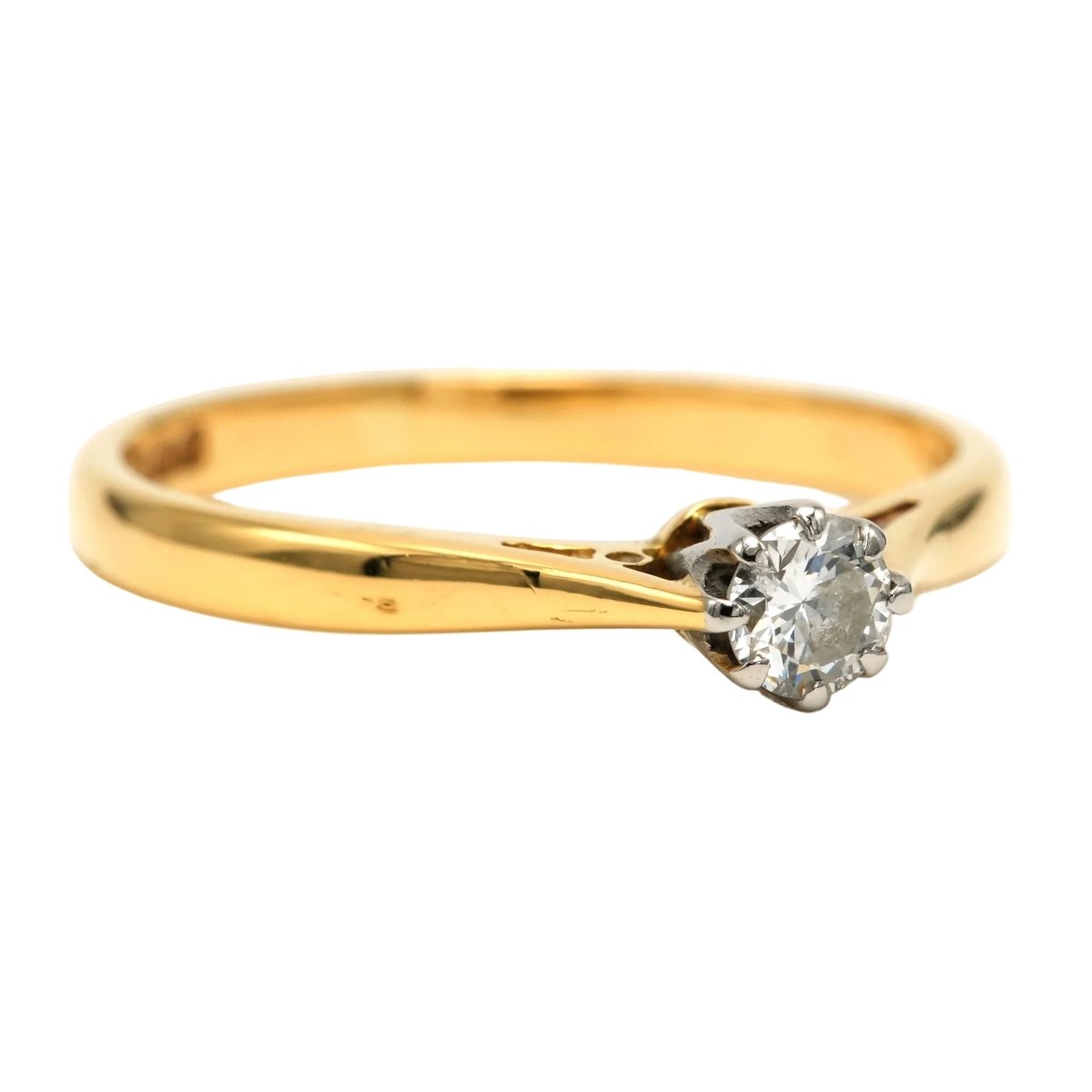 Bague Solitaire en or blanc, or jaune et diamant - Castafiore