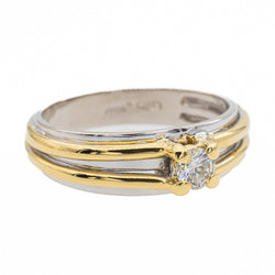 Bague Solitaire en or blanc, or jaune et diamant - Castafiore