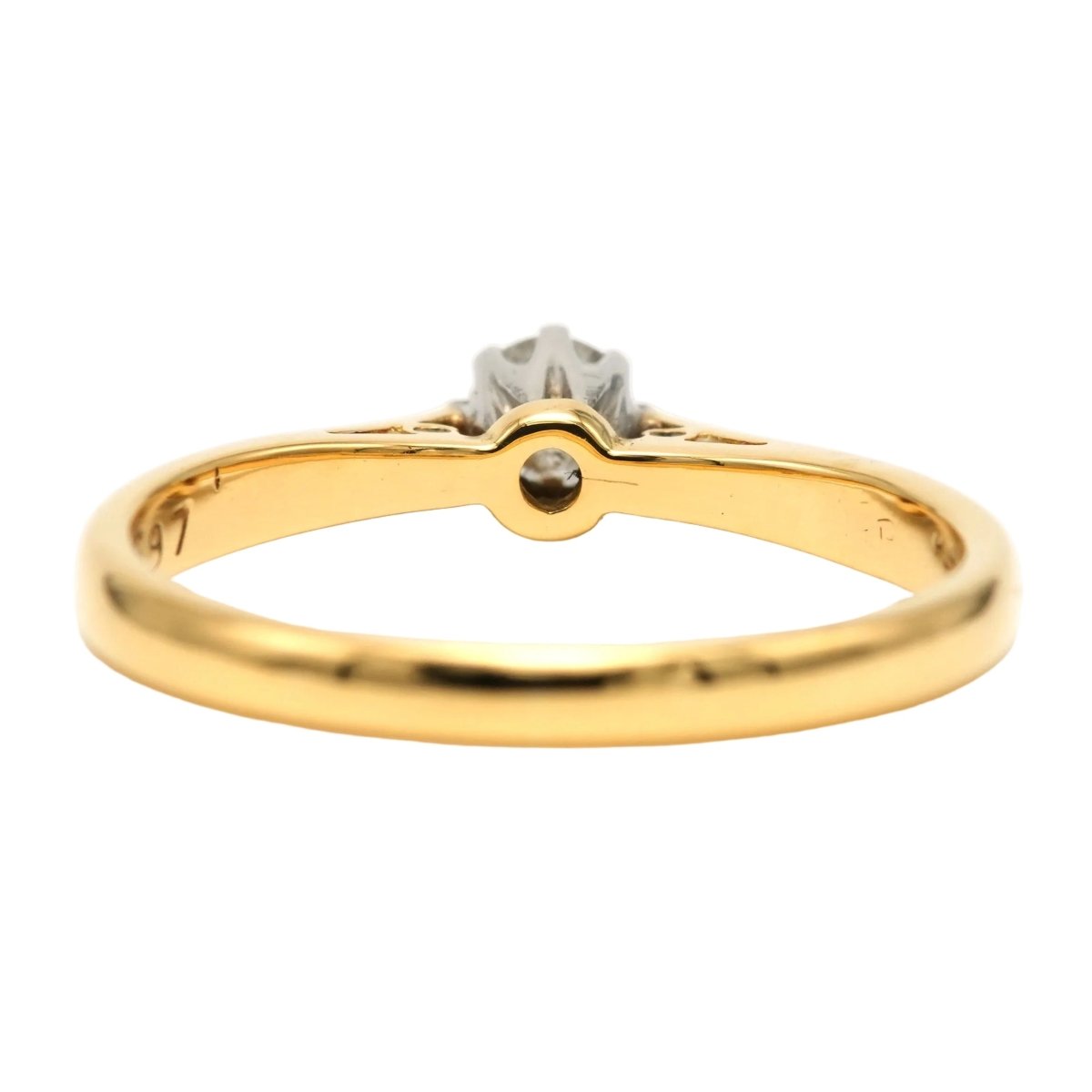 Bague Solitaire en or blanc, or jaune et diamant - Castafiore