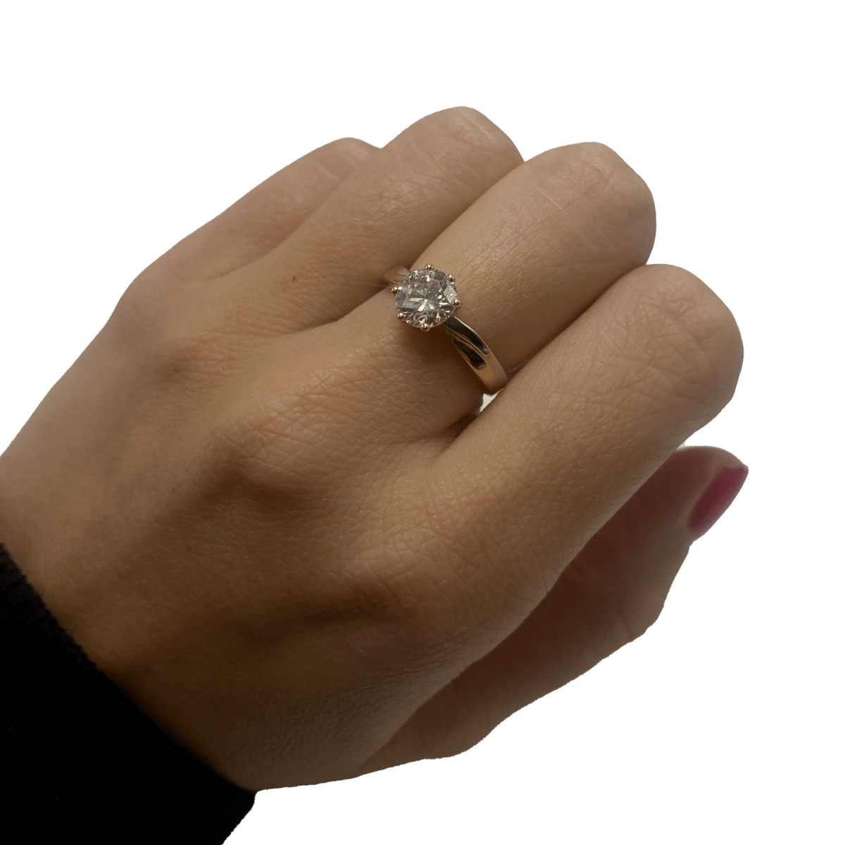 Bague Solitaire en or blanc, or jaune et diamant - Castafiore