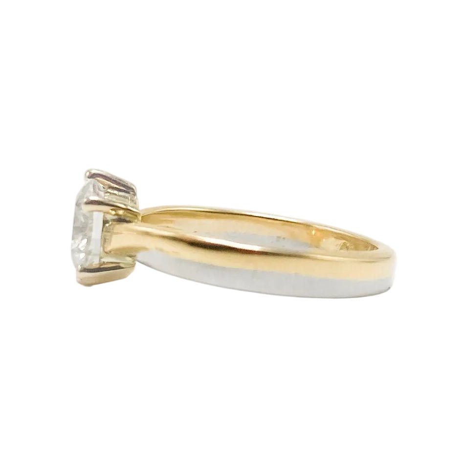Bague Solitaire en or blanc, or jaune et diamant - Castafiore