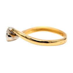Bague Solitaire en or blanc, or jaune et diamant - Castafiore