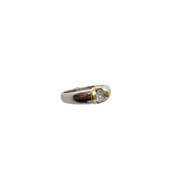 Bague Solitaire en or blanc, or jaune et diamant - Castafiore