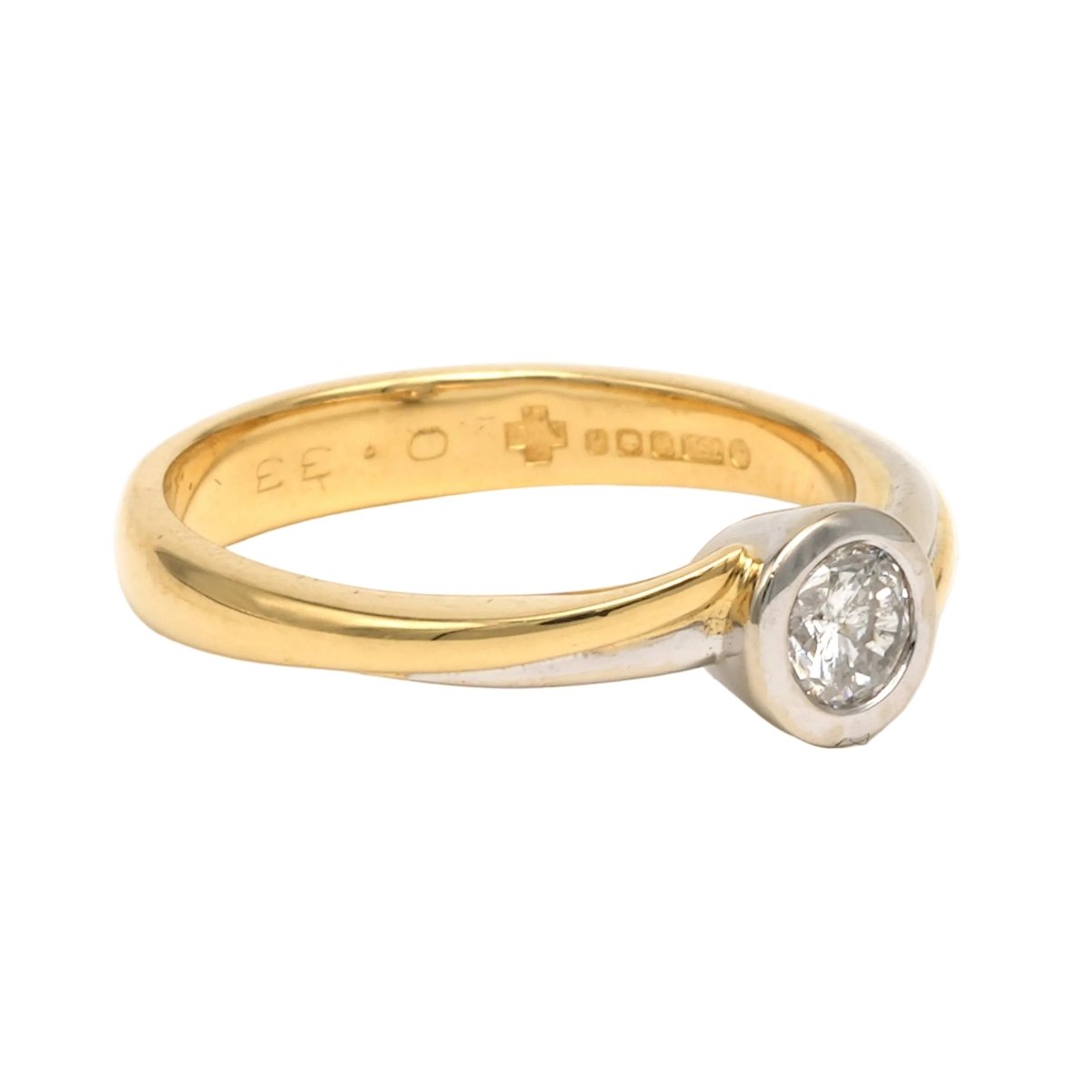 Bague Solitaire en or blanc, or jaune et diamant - Castafiore