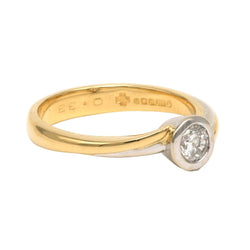 Bague Solitaire en or blanc, or jaune et diamant - Castafiore