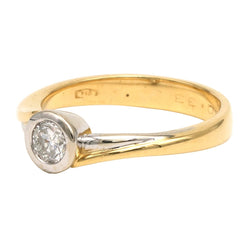 Bague Solitaire en or blanc, or jaune et diamant - Castafiore