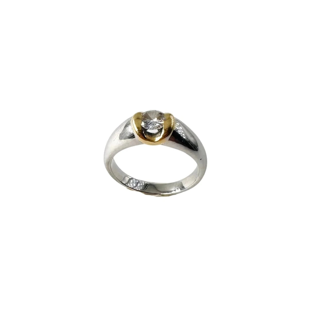 Bague Solitaire en or blanc, or jaune et diamant - Castafiore