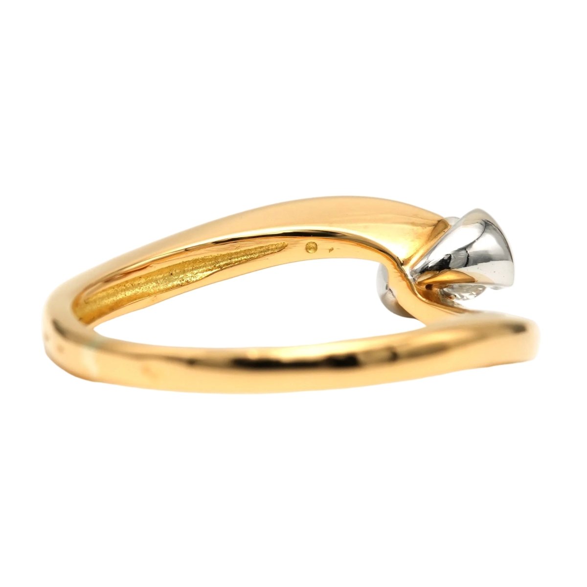 Bague Solitaire en or blanc, or jaune et diamant - Castafiore