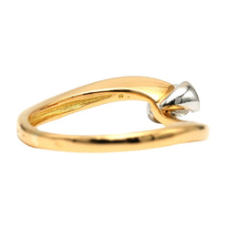 Bague Solitaire en or blanc, or jaune et diamant - Castafiore