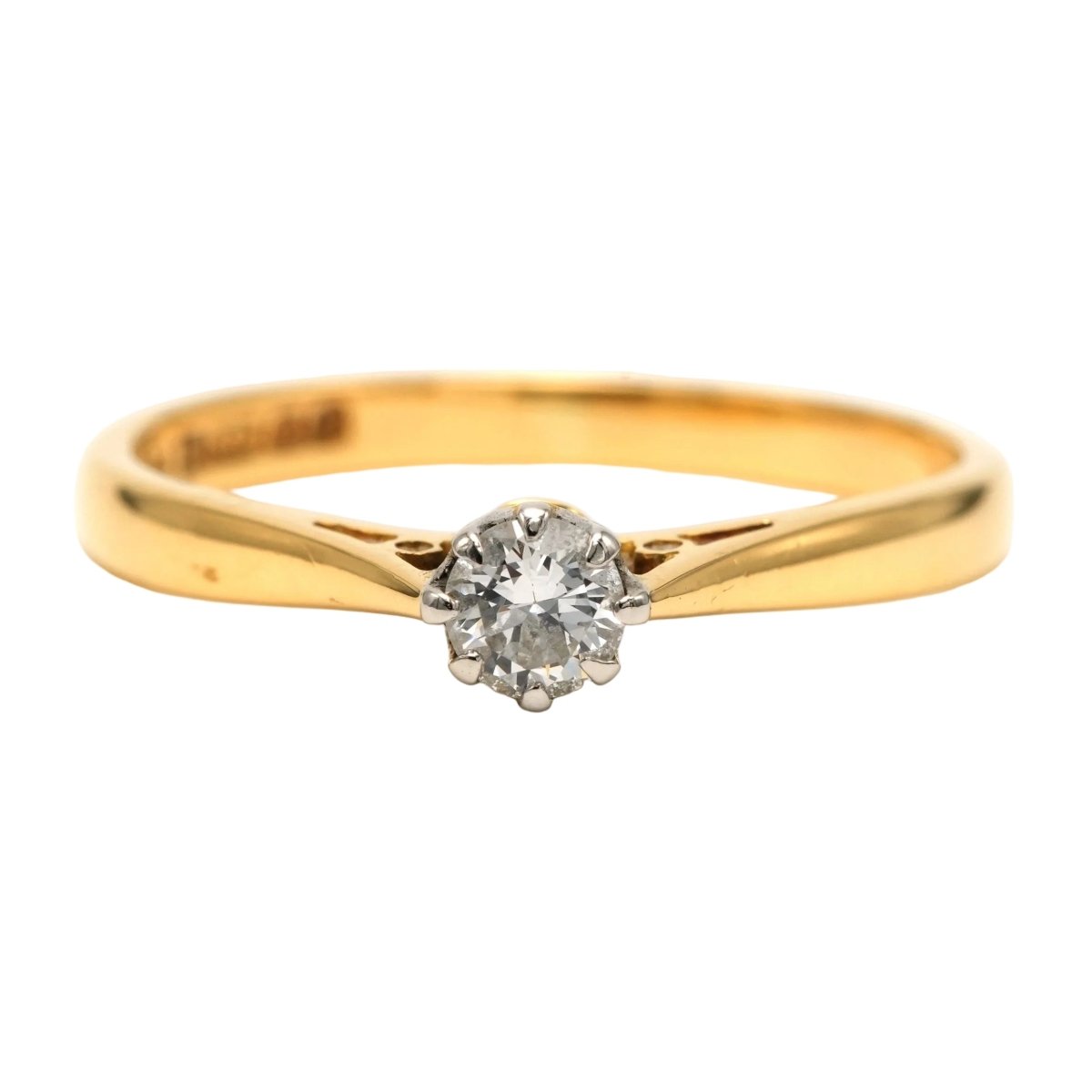 Bague Solitaire en or blanc, or jaune et diamant - Castafiore
