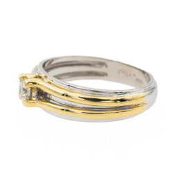 Bague Solitaire en or blanc, or jaune et diamant - Castafiore