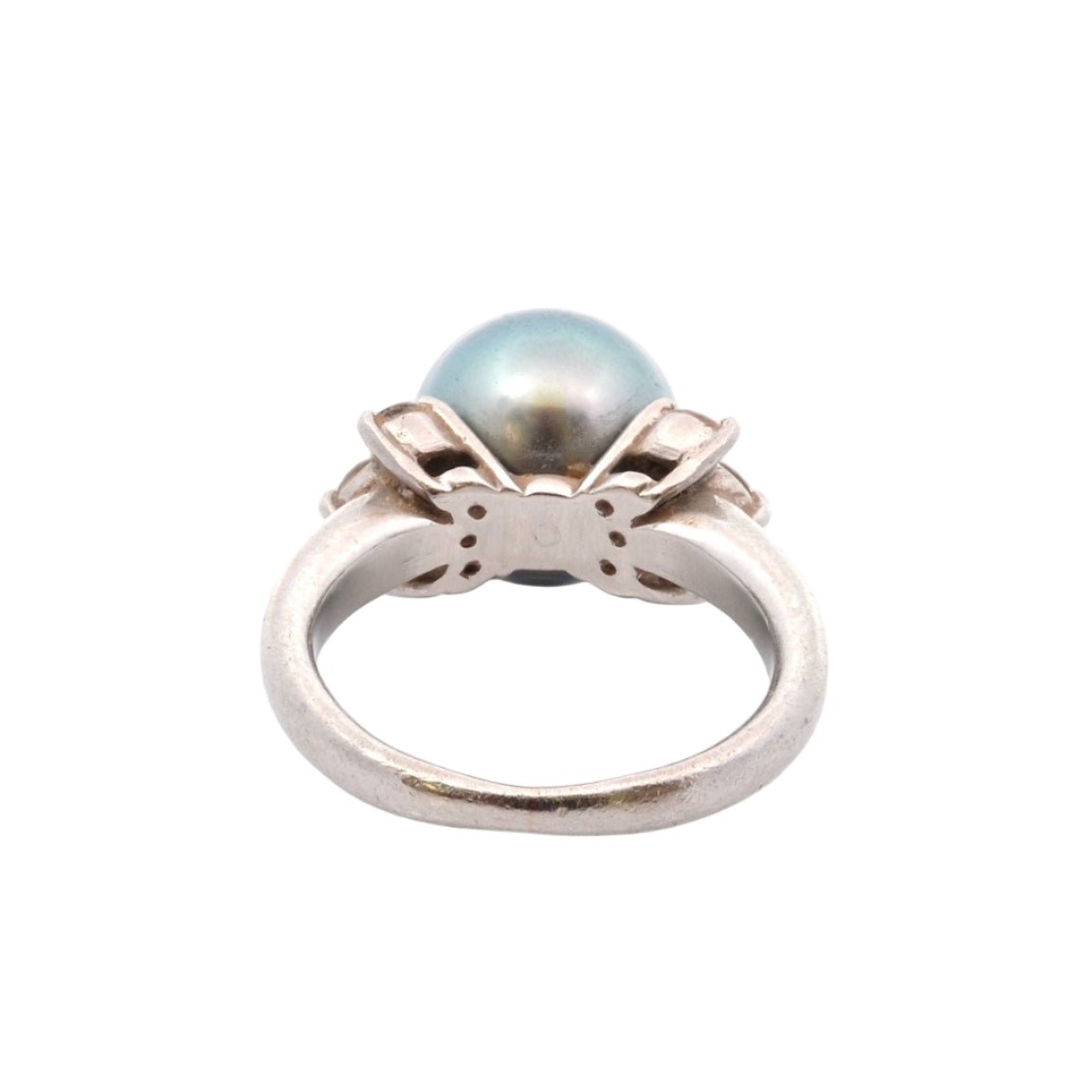 Bague Solitaire en or blanc, perle, et diamants - Castafiore