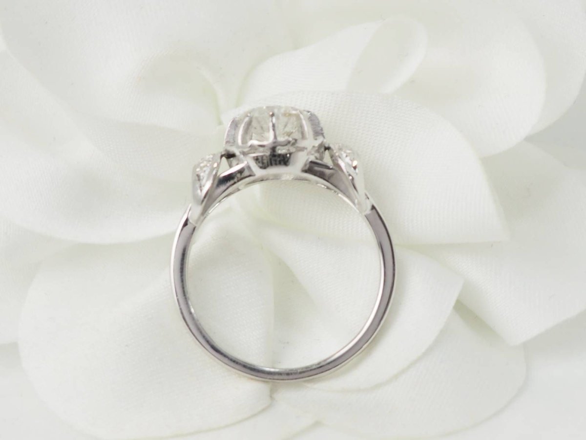Bague solitaire en or blanc platine et diamant 1,20ct - Castafiore