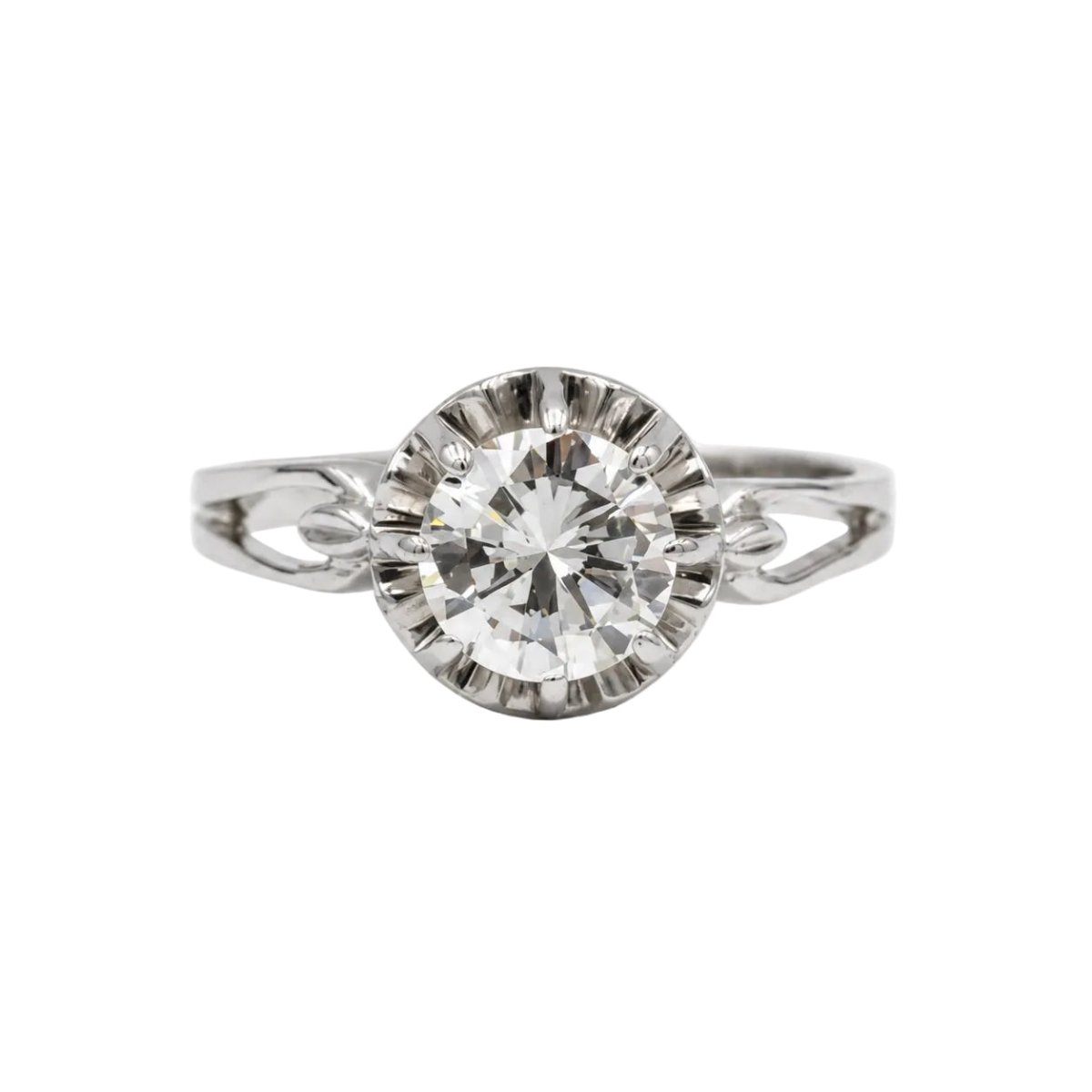 Bague Solitaire en or blanc, platine et diamant - Castafiore