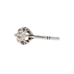 Bague Solitaire en or blanc, platine et diamant - Castafiore